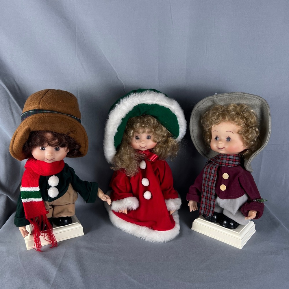 Vintage Santa's Best Undercover Kids Animated Collectible Christmas Doll 3 Set